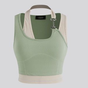 NWT Cider Patchwork Chain Rib Tank Top